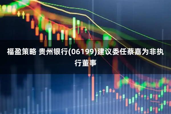 福盈策略 贵州银行(06199)建议委任蔡嘉为非执行董事