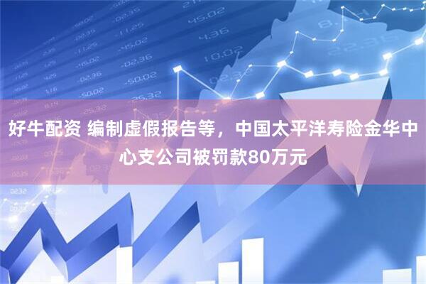 好牛配资 编制虚假报告等，中国太平洋寿险金华中心支公司被罚款80万元