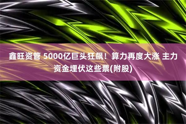 鑫旺资管 5000亿巨头狂飙！算力再度大涨 主力资金埋伏这些票(附股)